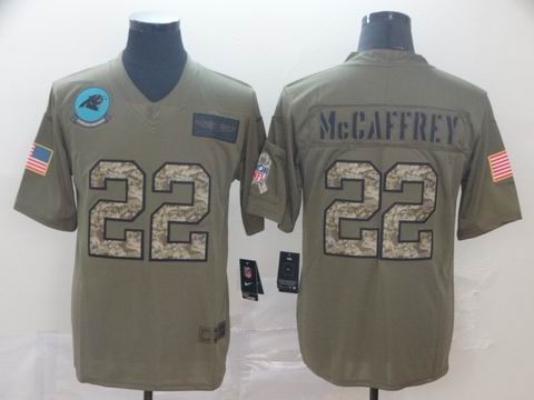 nike nfl Panthers #22 McCAFFREY Olive Camo Salute to Service jersey