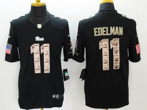 nike nfl Patriots #11 Edelman Black Salute TO Service Jersey