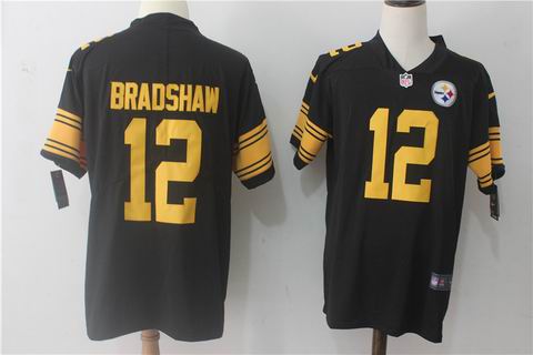 nike nfl Pittsburgh Steelers #12 Bradshaw black rush limited jersey
