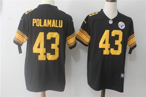 nike nfl Pittsburgh Steelers #43 Polamalu black rush limited jersey