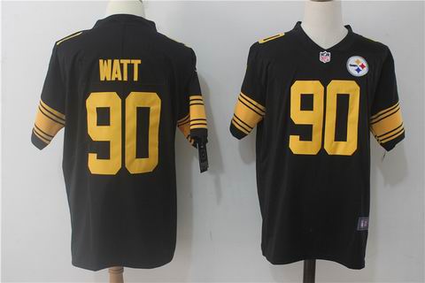 nike nfl Pittsburgh Steelers #90 WATT black rush limited jersey