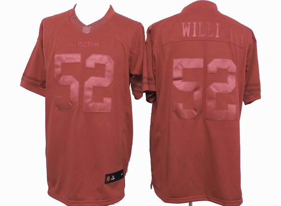 nike nfl San Francisco 49ers 52 Willis red drenched jersey