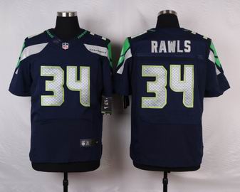 nike nfl Seattle Seahawks #34 Thomas Rawls navy blue elite jersey