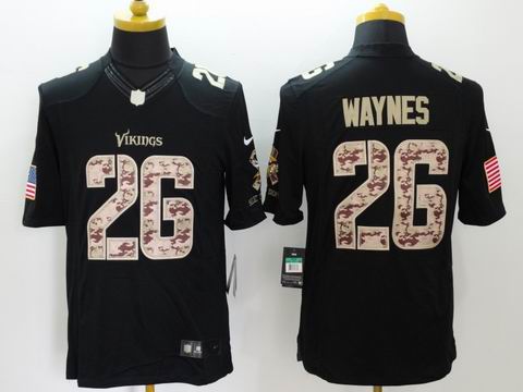 nike nfl Vikings #26 Waynes Black Salute TO Service Jersey