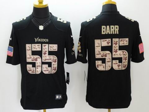 nike nfl Vikings #55 Barr Black Salute TO Service Jersey