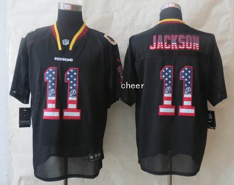 nike nfl Washington Red Skins 11 Jackson USA Flag Fashion Black Elite Jerseys