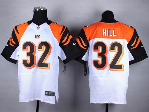 nike nfl bengals 32 Hill white elite jersey