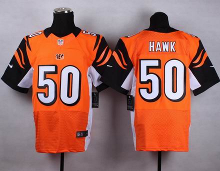 nike nfl bengals 50 Hawk orange elite jersey