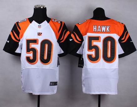 nike nfl bengals 50 Hawk white elite jersey