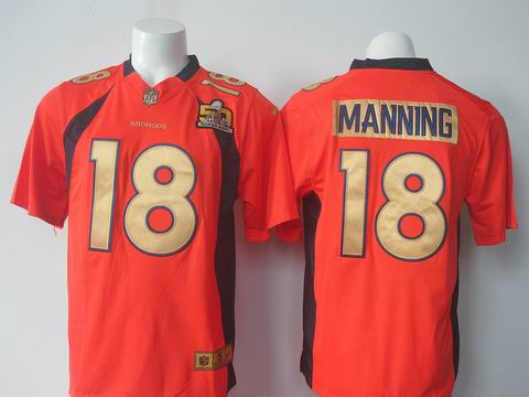 nike nfl broncos #18 Manning orange superbowl jersey