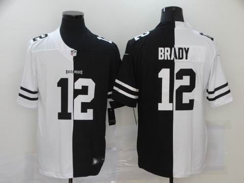 nike nfl buccaneers #12 Brady half white half black jersey
