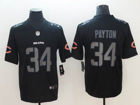 nike nfl chicago bears #34 Payton fashion impact black rush jersey