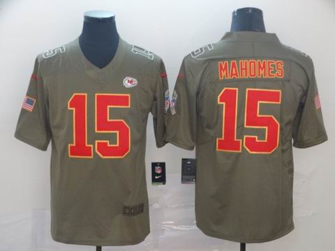 nike nfl chiefs #15 MAHOMES army green solute to service