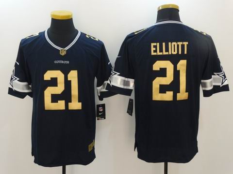 nike nfl cowboys #21 Elliott blue golden rush jersey
