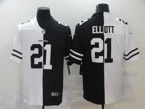 nike nfl cowboys #21 Elliott white black jersey