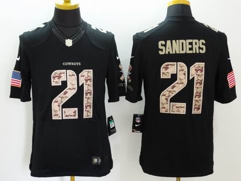 nike nfl cowboys #21 Sanders Black Salute TO Service Jersey