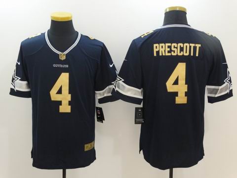 nike nfl cowboys #4 Prescott blue golden rush jersey