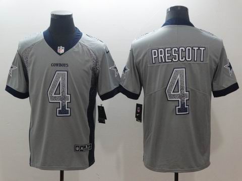 nike nfl cowboys #4 Prescott grey drift fashion rush jersey