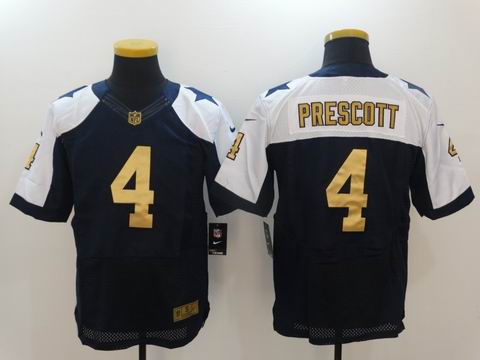 nike nfl cowboys #4 Prescott thanksgiving blue golden rush jersey