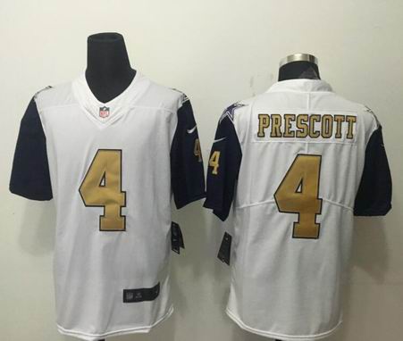 nike nfl cowboys #4 Prescott white golden rush jersey