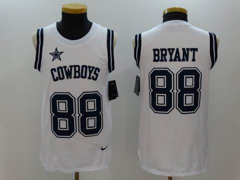 nike nfl cowboys #88 Bryant rush II white jersey no sleeve