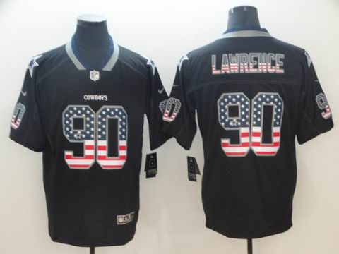 nike nfl cowboys #90 Lawrence flag lights out black rush jersey