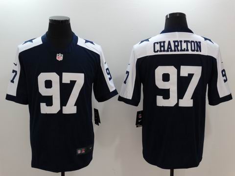 nike nfl cowboys #97 CHARLTON rush II thanksgiving blue jersey