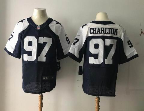 nike nfl cowboys #97 Charlton thanksgiving blue elite jersey