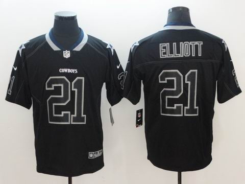 nike nfl dallas cowboys #21 Elliott rush lights out black jersey