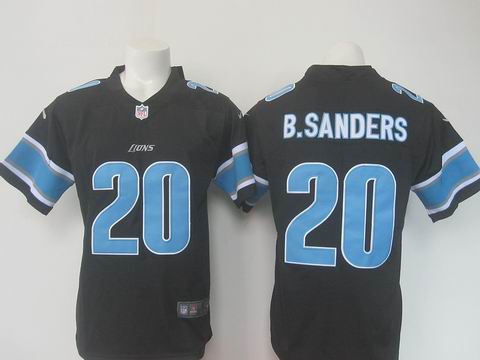 nike nfl detroit lions #20 B.Sanders black rush limited jersey