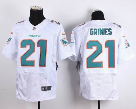 nike nfl dolphins 21# Grimes white elite jersey