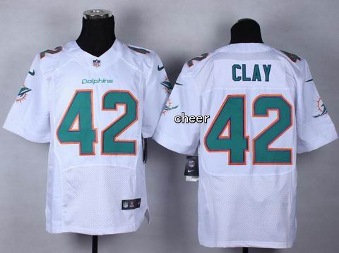 nike nfl dolphins 42 Clay white elite jersey