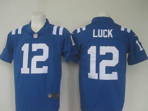 nike nfl indianapolis colts #12 luck blue rush limited jersey