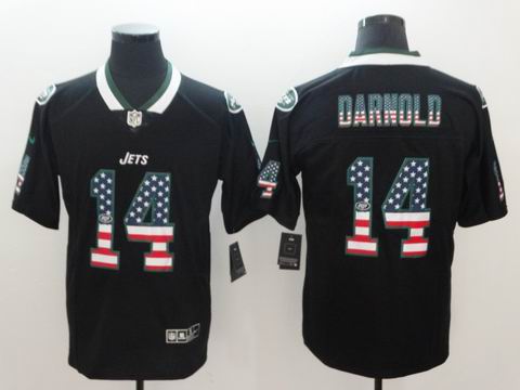 nike nfl jets #14 Sam Darnold black USA flag rush jersey