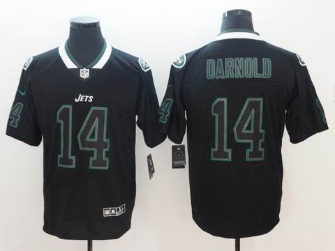 nike nfl jets #14 Sam Darnold black lights out rush jersey