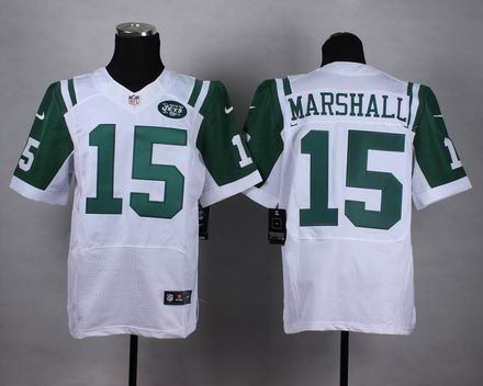 nike nfl jets 15# Marshall white elite jersey