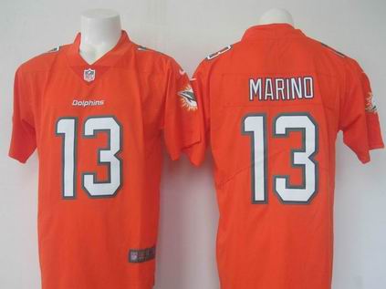 nike nfl miami dolphins #13 MARINO orange rush limited jersey