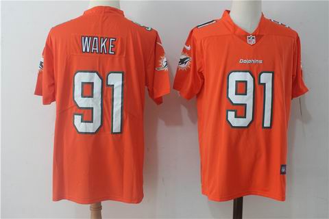 nike nfl miami dolphins #91 WAKE orange rush limited jersey