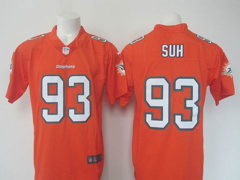 nike nfl miami dolphins #93 SUH orange rush limited jersey