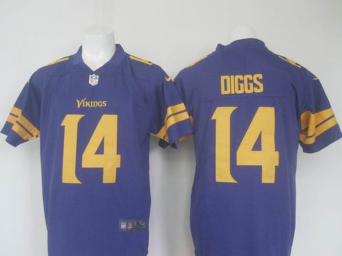 nike nfl minnesota vikings #14 Diggs purple rush limited jersey