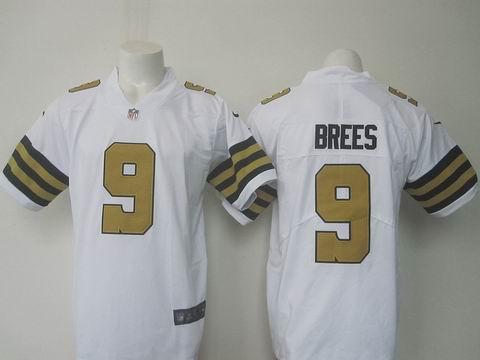 nike nfl new orleans saints #9 Brees white rush limited jersey