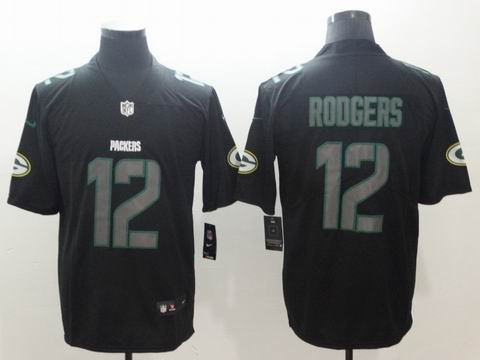 nike nfl packers #12 Aaron Rodgers impact black rush limited jersey
