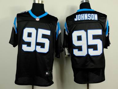 nike nfl panthers 95 Johnson black elite jersey