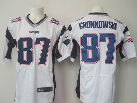 nike nfl patriots #87 Gronkowski white elite jersey