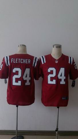 nike nfl patriots 24 Fletcher red elite jersey