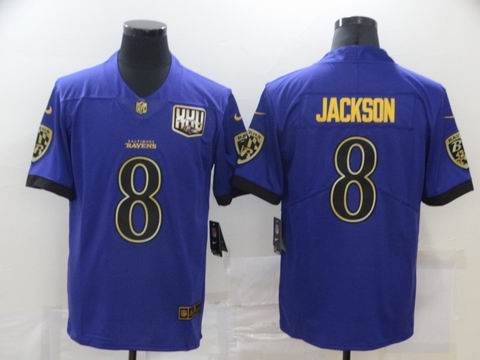 nike nfl ravens #8 Jackson purple golden jersey