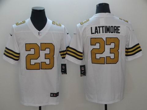 nike nfl saints #23 Lattimore white rush jersey