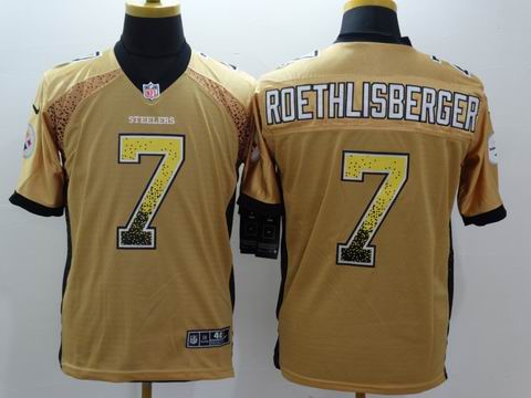 nike nfl steelers 7 Roethlisberger drift fashion golden jersey