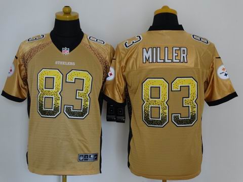 nike nfl steelers 83 Miller drift fashion golden jersey