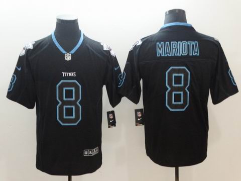 nike nfl titans #8 mariota lights out black limited jersey